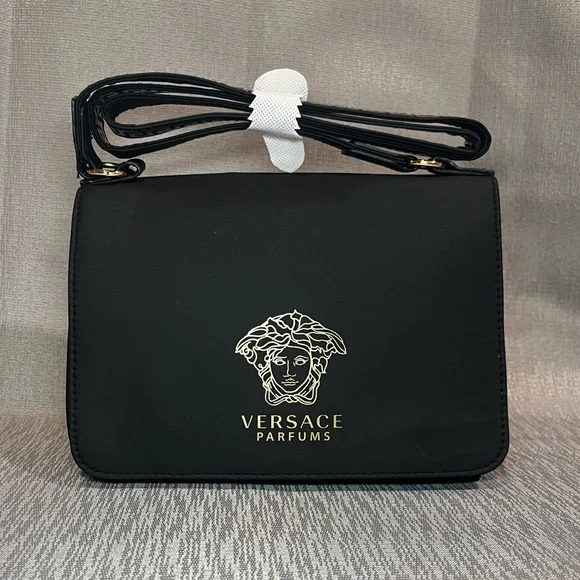Versace Crossbody Bag Medusa Logo Small Purse Clutch Chic Vegan Wristlet NEW - Picture 1 of 9